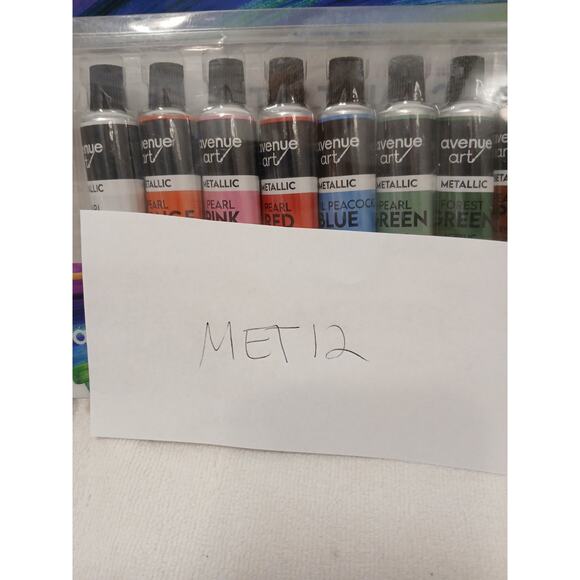 Artist Quality METALLIC Paint Set 12 Tubes Blends Easily Brilliant Non Toxic - Picture 14 of 14